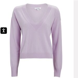 INTERMIX Elroy V-Neck Cashmere Sweater in Purple